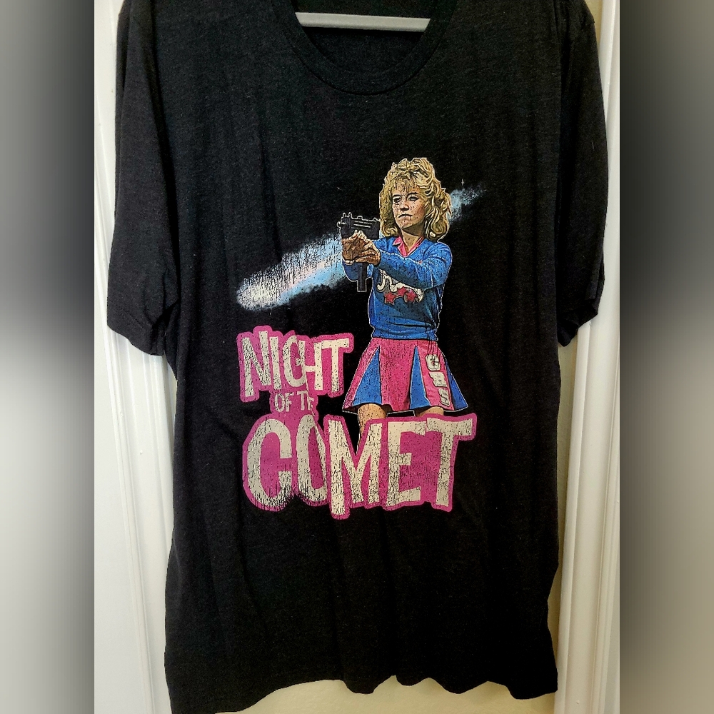 80s Vintage Style Night of the Comet Black Short Sleeve T Shirt Unisex Size XXL